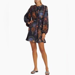 FARM Rio Sparkle Flowers Black Mini Dress. Size XS